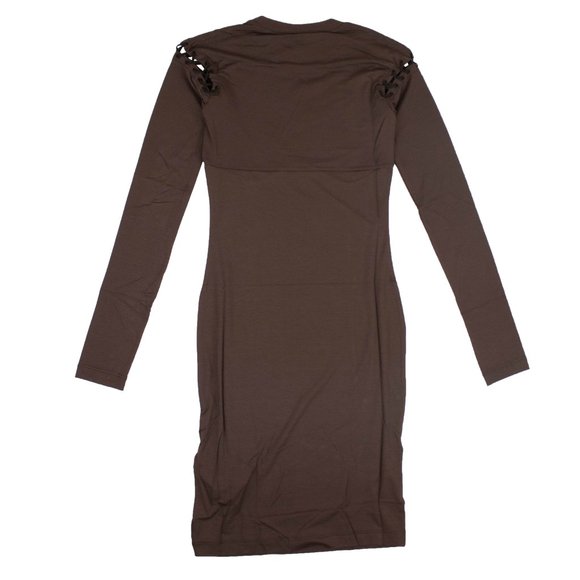 UNRAVEL PROJECT Brown Lace Up Bodycon Dress Size XS $525 - Picture 5 of 6